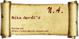 Nika Apród névjegykártya